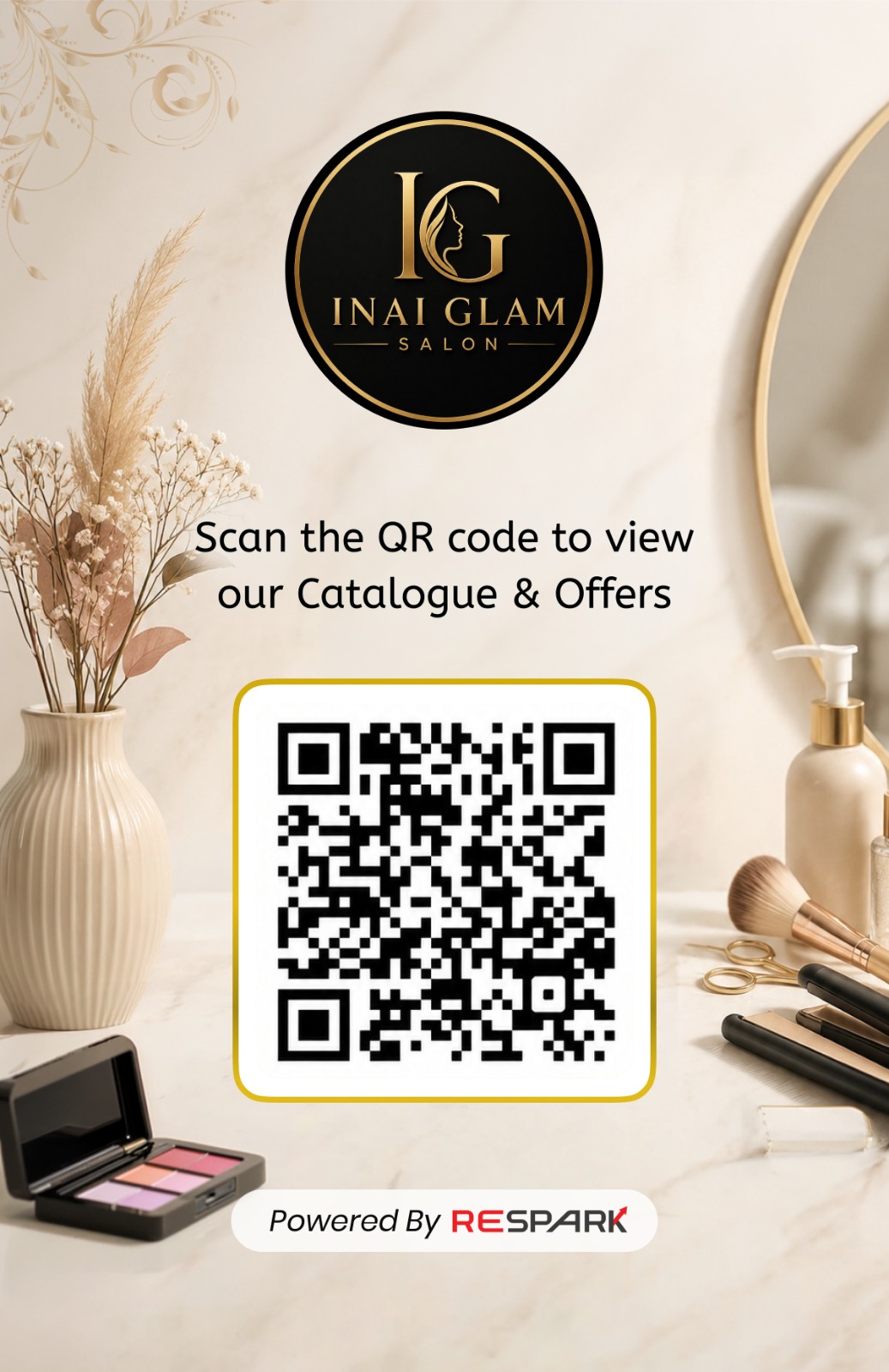 INAI Glam Salon Catalogue QR Code